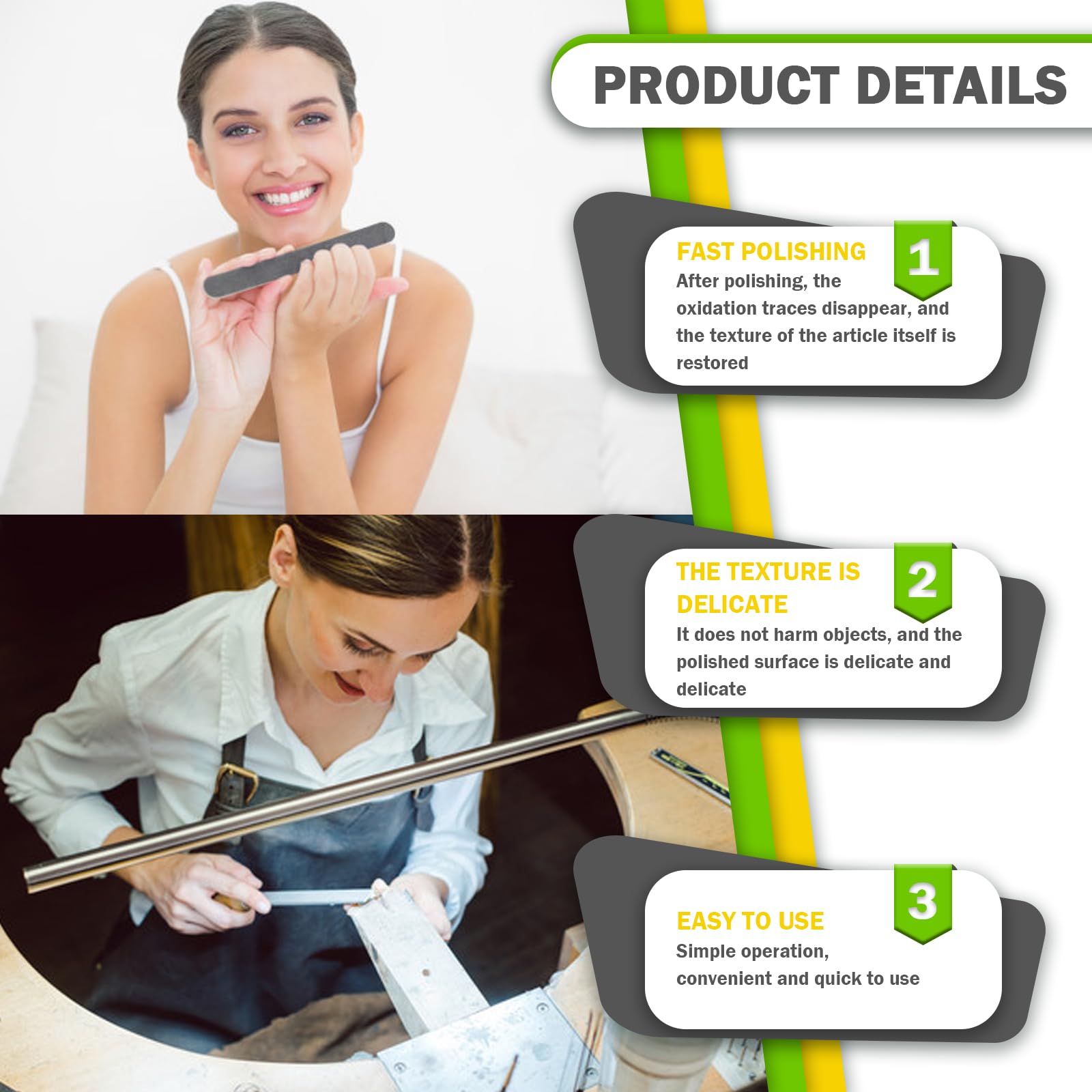 Keadic 15Pcs 3 Types Sanding Sticks Files Assorted - Image 4