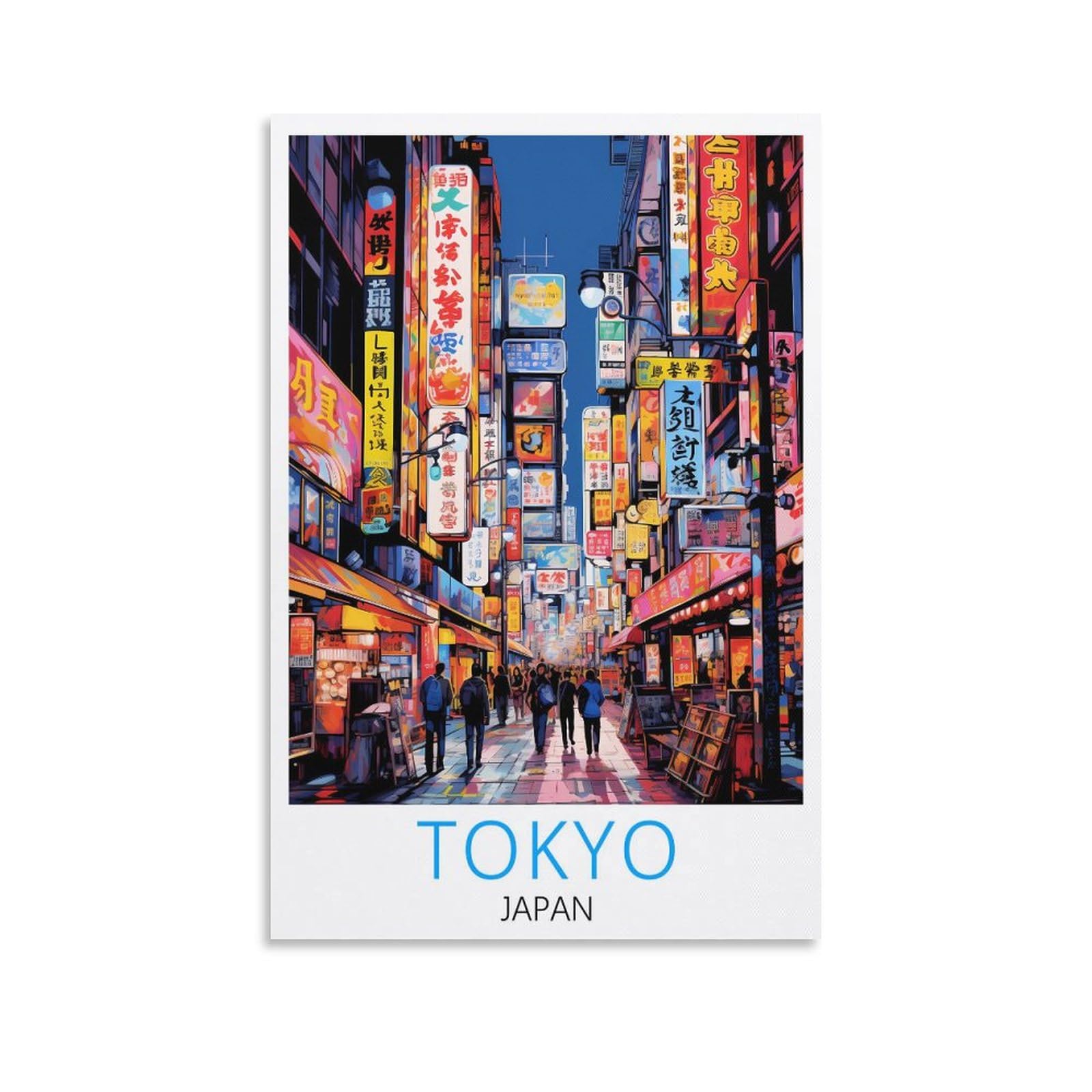 Orbana Unframe-Style Tokyo Japan Vintage Travel Poster Landscape 08X12inch(20X30cm) Canvas Print For Living Room, Bedroom, Dorm, Home, Office Wall Decoration