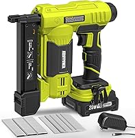 ALLOYPOWER 2-in-1 Cordless 18GA Brad Nailer & Staple Gun Kit w/ 2.0Ah Battery, Charger, 1000 Nails & 500 Staples for DIY Woodworking