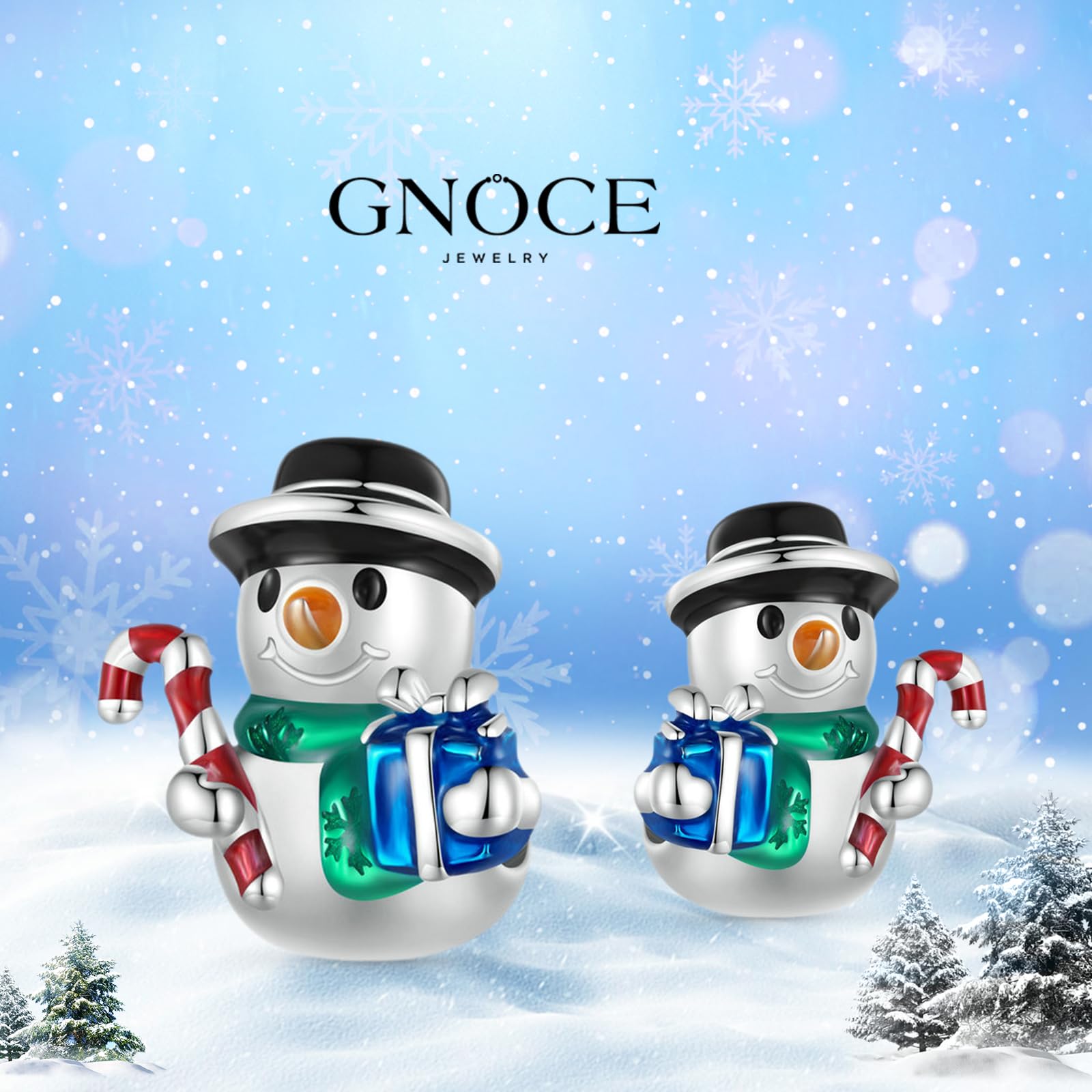 GNOCE Charm in Argento S925 Sterling Silver Charm Bead Adatto a Bracciale & Collana Regali di Natale per Donne Ragazze Amici