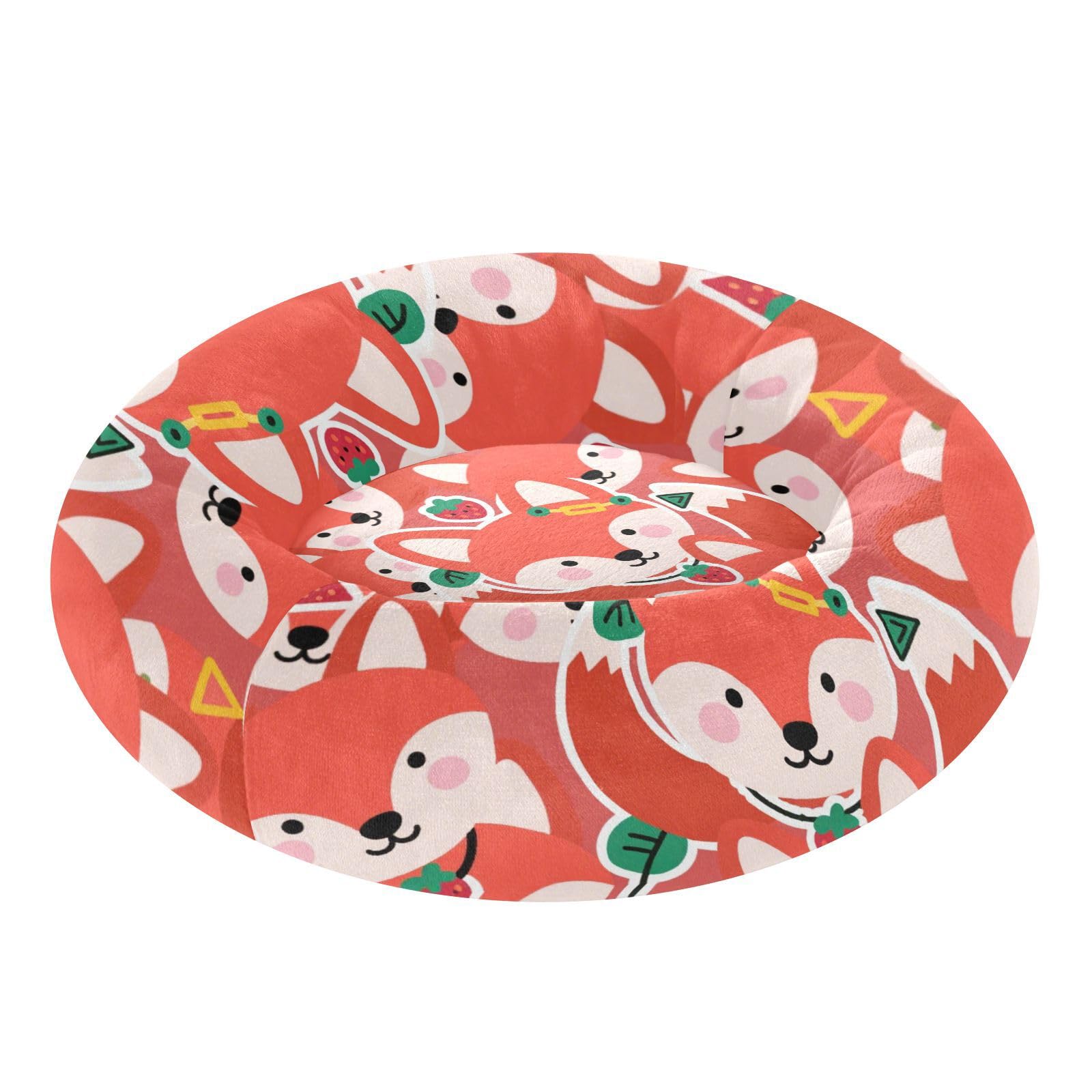 Lit chaud pour chat qui a froid panier rouge motif renard taille S