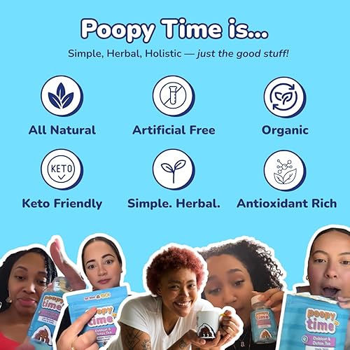 Miniatura 3 de Poopy Time Té deshinchable y desintoxicante  Mezcla de hierbas para vientre hinchado y digestión  Sobres piramidales premium  Limpieza corporal y