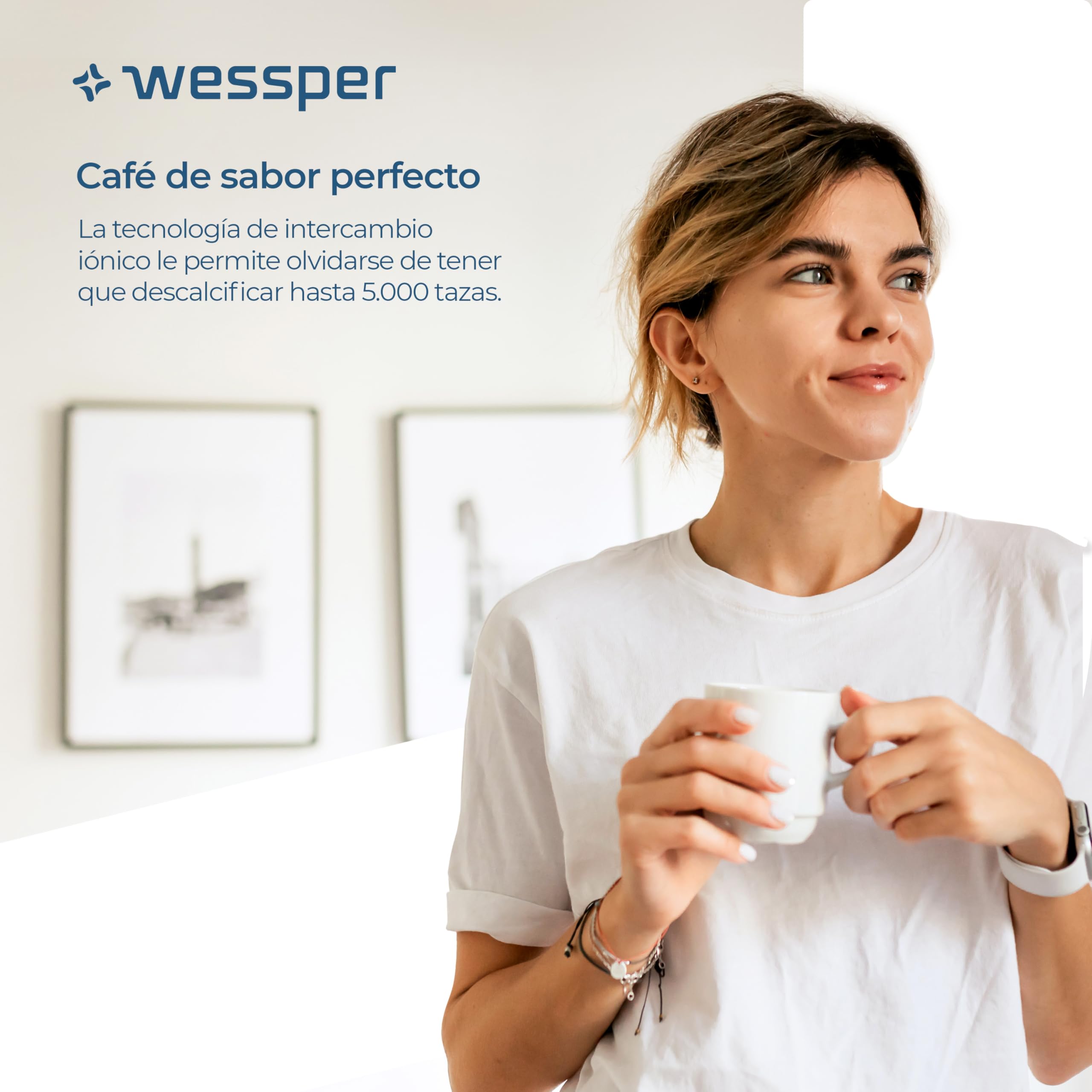 Wessper Filtro de Agua Cafetera Automática, Filtro con Carbón Activo, Compatible con Cafetera Saeco y Philips Que Utilizan los Filtros CA6903/00 y CA6903/10-2 Piezas
