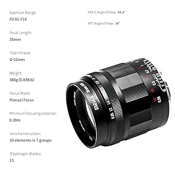 Amazon.com : Meike 35mm f0.95 APS-C Large Aperture Wide