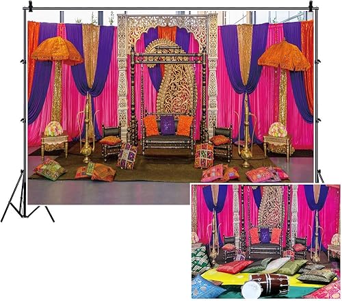 CSFOTO Telón de fondo Diwali tradicional de 8 x 6 pies para boda india Happy Holi Photo Booth Fondo India Pooja Moroccan Photo Background