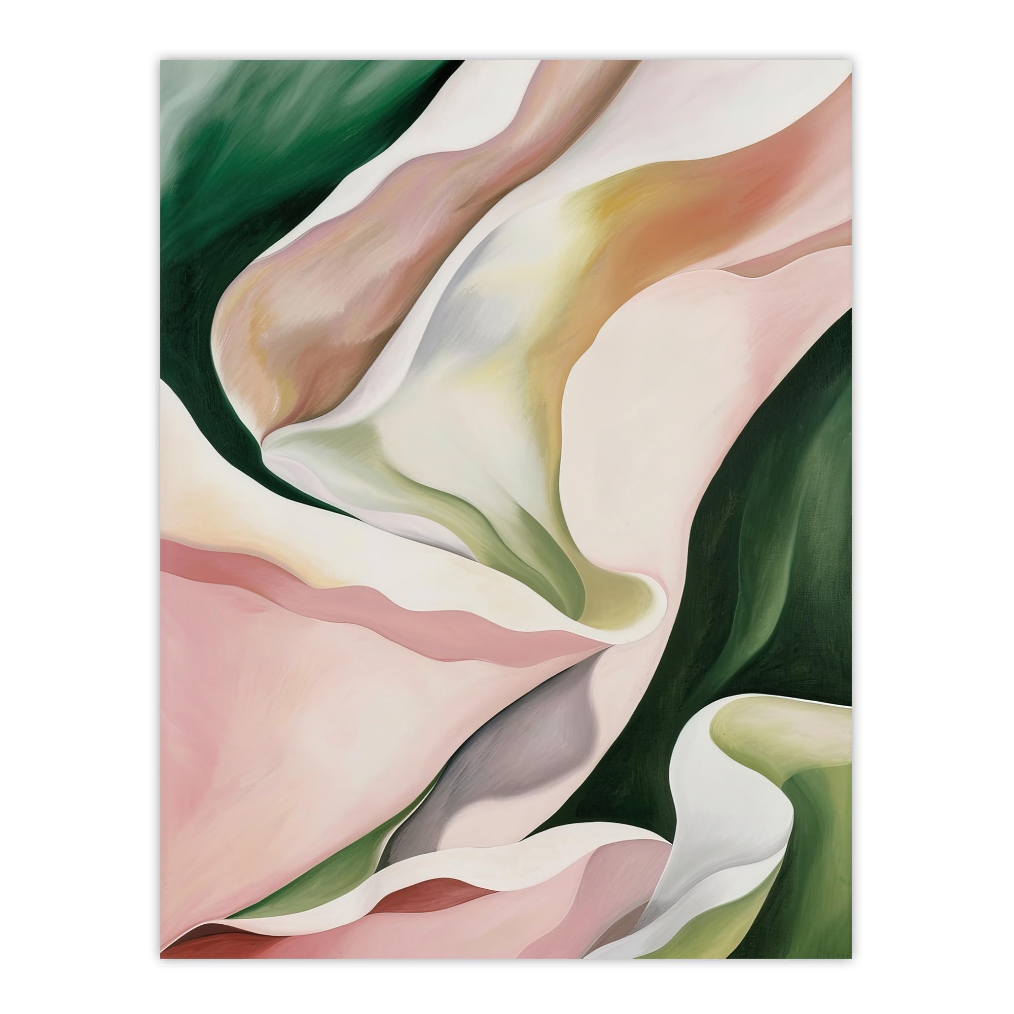 Artery8 Fabric Folds Pink Green Abstract Watercolour Living Room Large Wall Art Poster Print Thick Paper 18X24 Inch