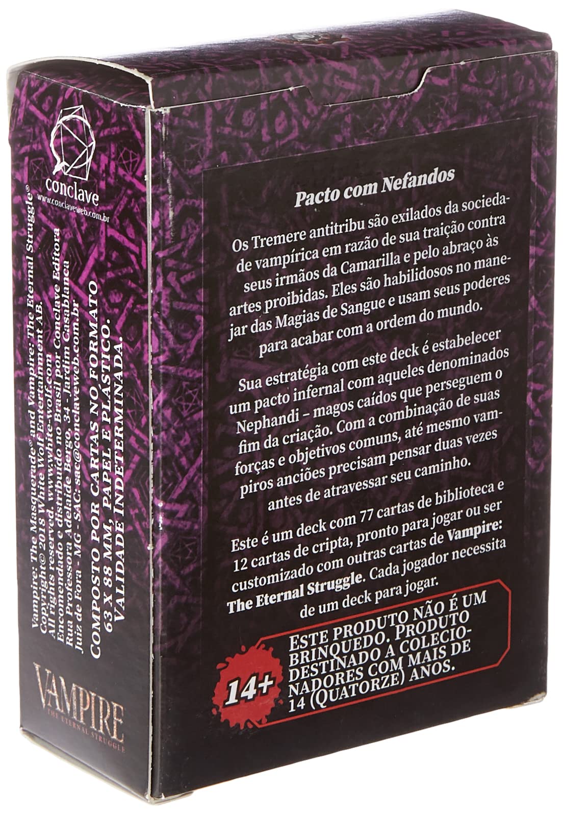 Pacto com Nefandos Vampire: The Eternal Struggle VTES Jogo de