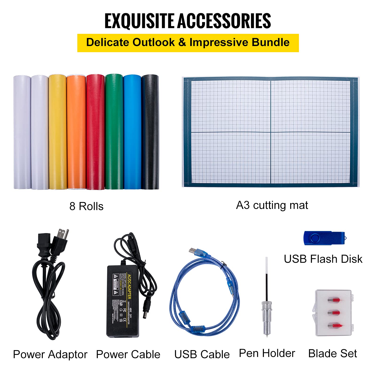 VEVOR Vinyl Cutter Machine, 18 in / 450 mm Max Paper Feed Cutting Plotter, Automatic Camera Contour Cutting LCD Screen Printer w/Stand Adjustable Force and Speed for Sign Making Plotter Cutter