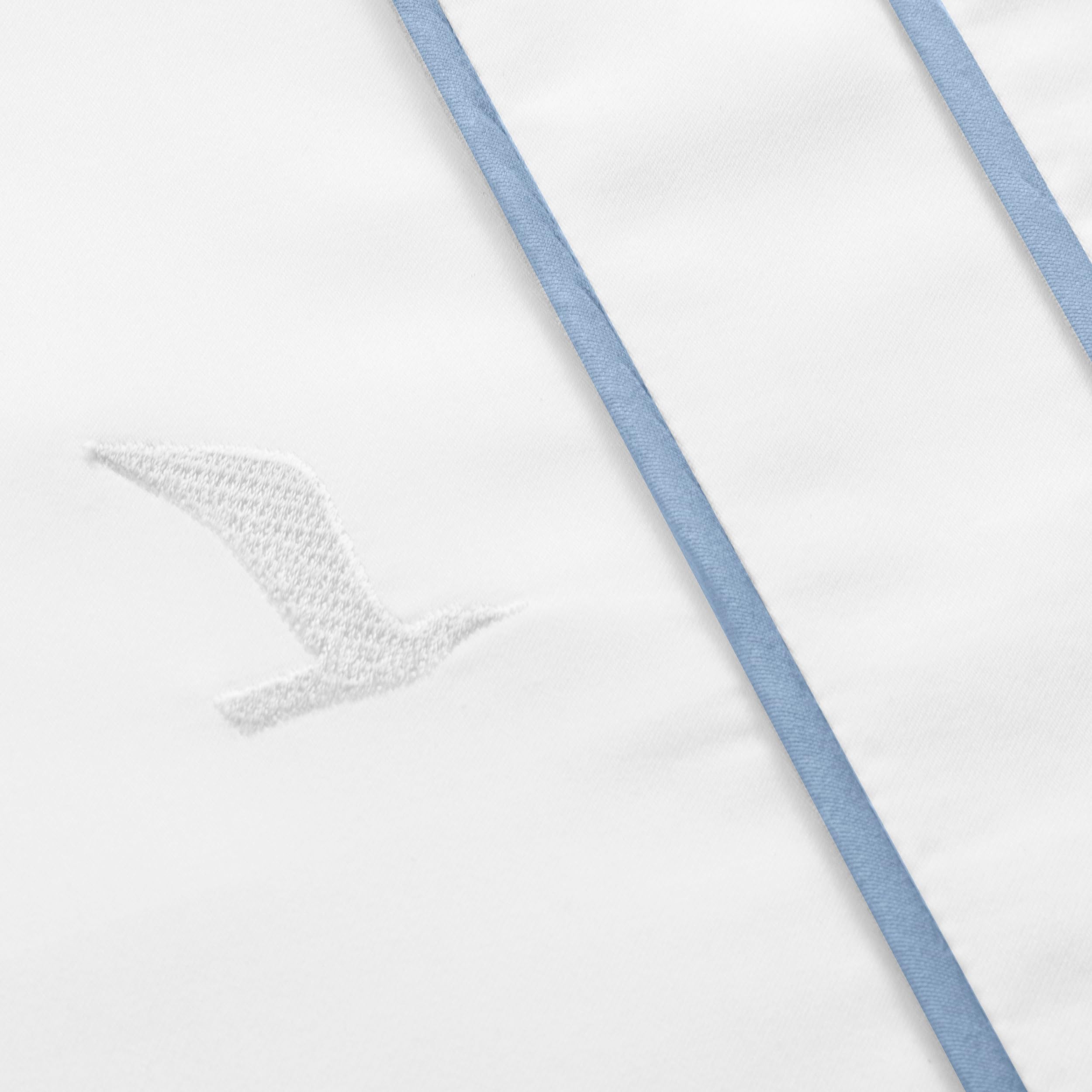 MÖVE Noblesse Kissenbezug 80x40 cm aus 100% Baumwolle, White/Light Blue