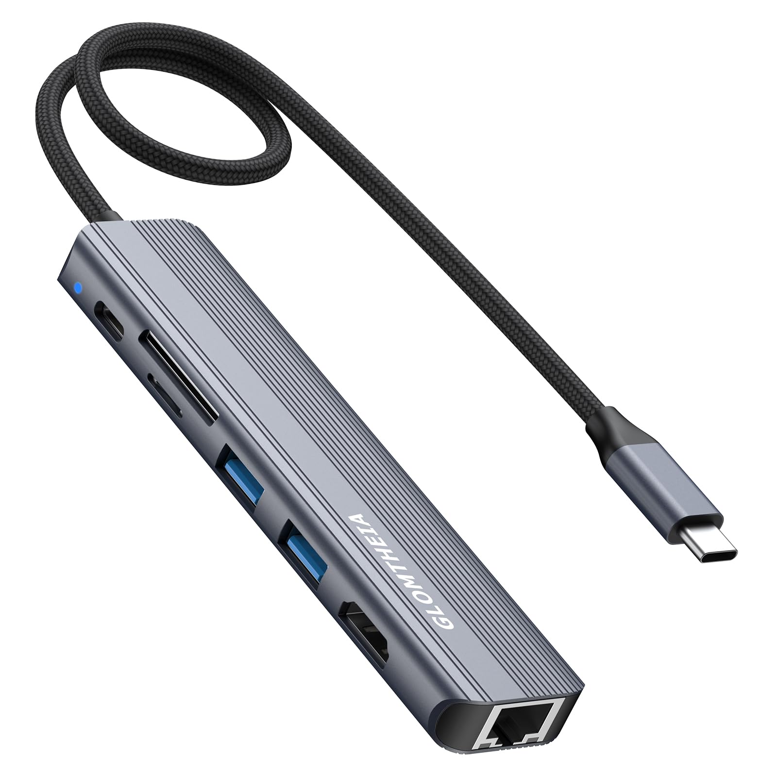 Dock USB C HDMI Ethernet pour Macbook Air/Pro M1/M2/M3, Adaptateur Multiport Hub avec HDMI 4K, USB 3.0, SD/TF, Ethernet RJ45