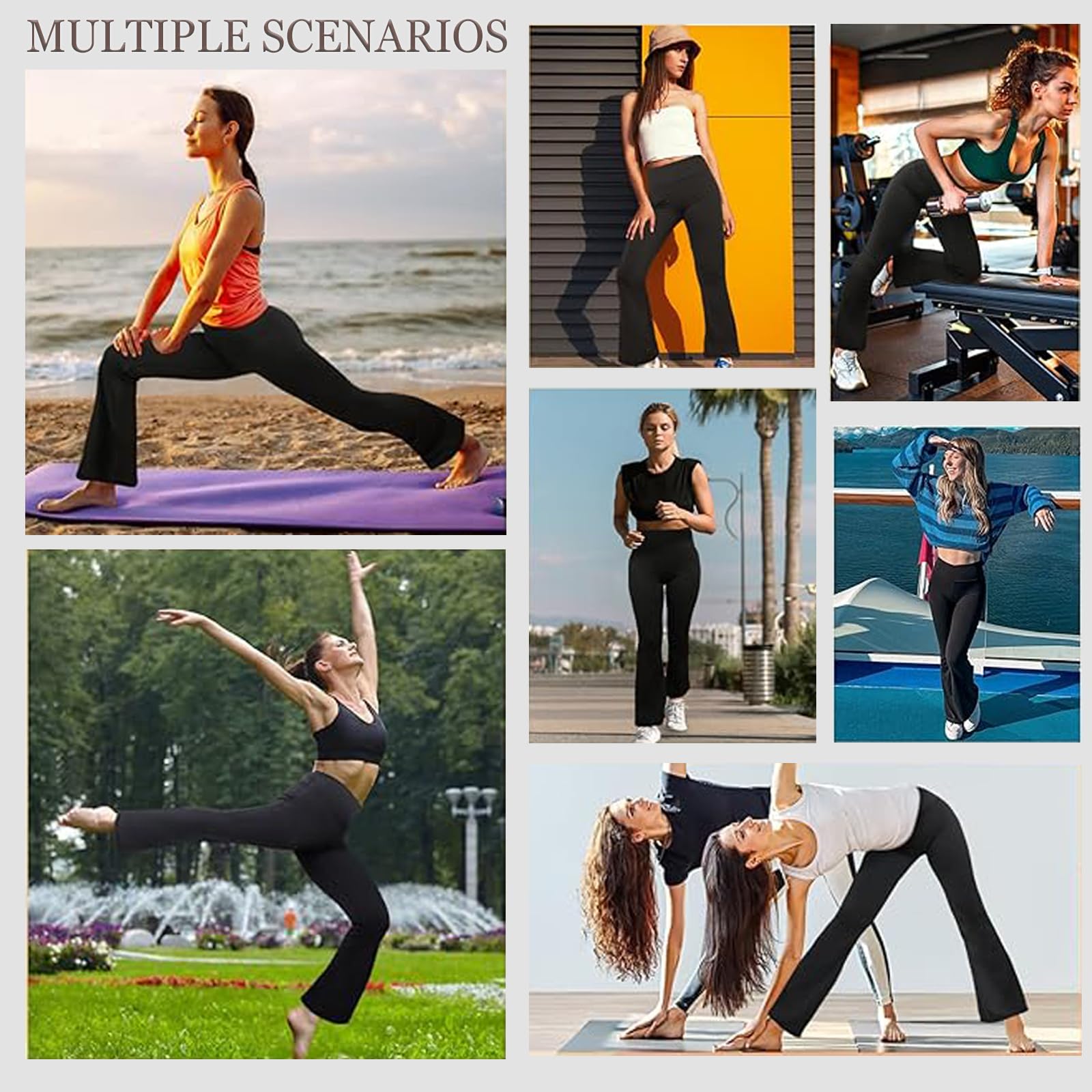 Pantalones de Yoga para Mujer Cintura Alta Yoga Pants Bootleg Pantalones de Jazz Control de Barriga Elasticos Comodos para Fitness,Entrenamient,Gym, Deportiva,Casual, Trabaj