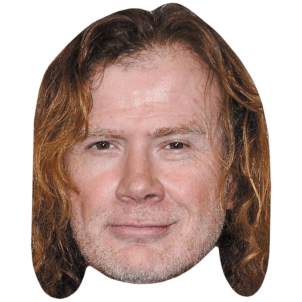Celebrity Cutouts Lifelike Dave Mustaine (Stubble) Celebrity Mask, Flat Card Face, Fancy Dress Mask