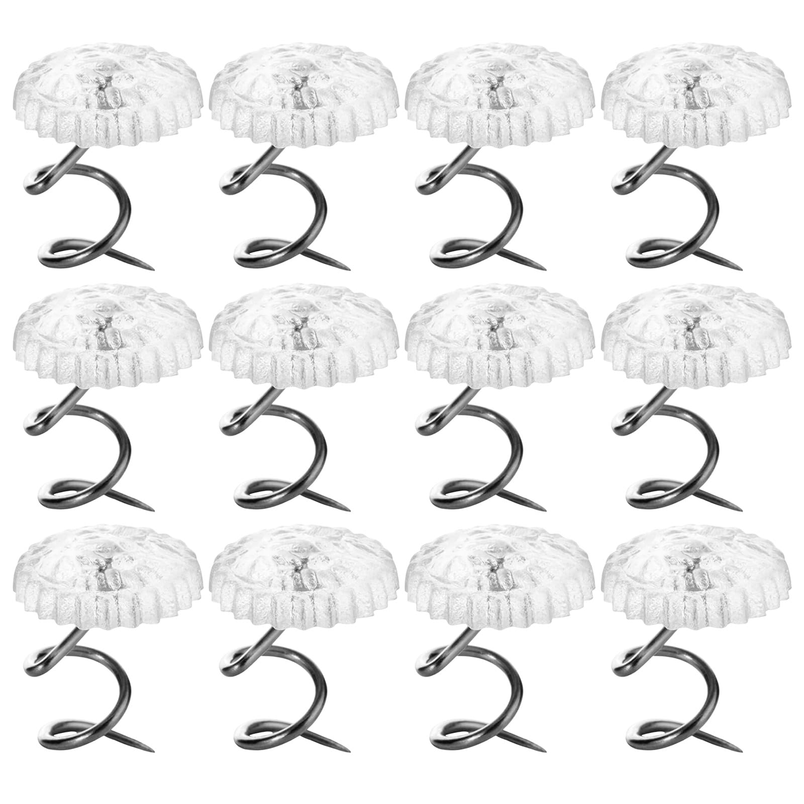 Clear Heads Twist Pins,100 PCS Bed Skirt Pins Plastic Slip Cover Fasteners Pins for Upholstery Slipcovers Mattresses Bedskirts Headliner