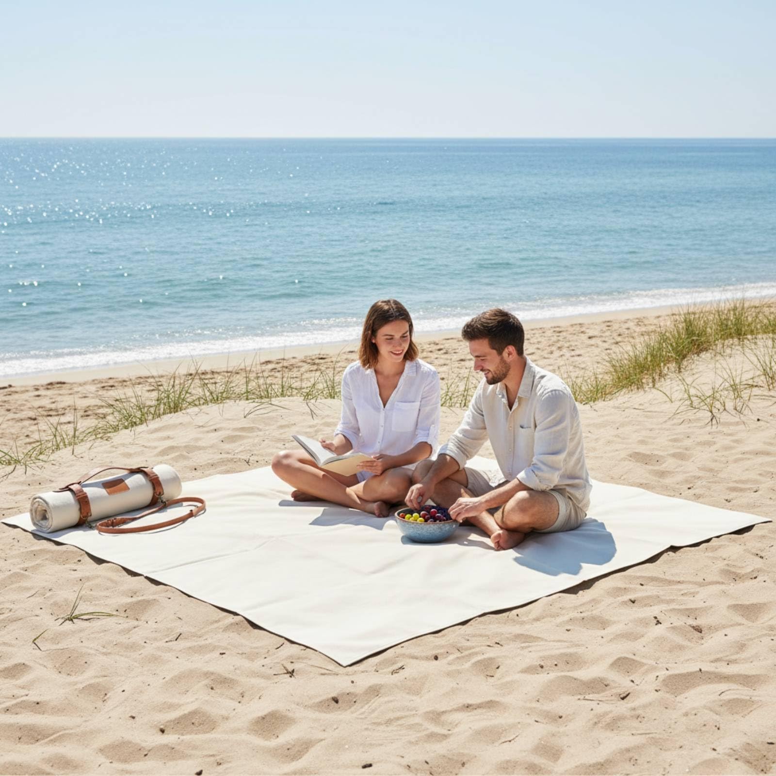 Couverture de Pique Nique Imperméable Tapis Pliant Tapis de Plage Nappe de Camping en Toile Épaisse Anti Humidité avec Sangle Adaptée aux Rassemblements Pelouses Pique Niques Camping