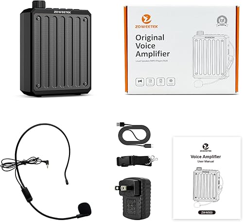 Miniatura 7 de ZOWEETEK Amplificador de voz Bluetooth para profesores, amplificador de voz, micrófono, auriculares, amplificador de voz portátil para aula