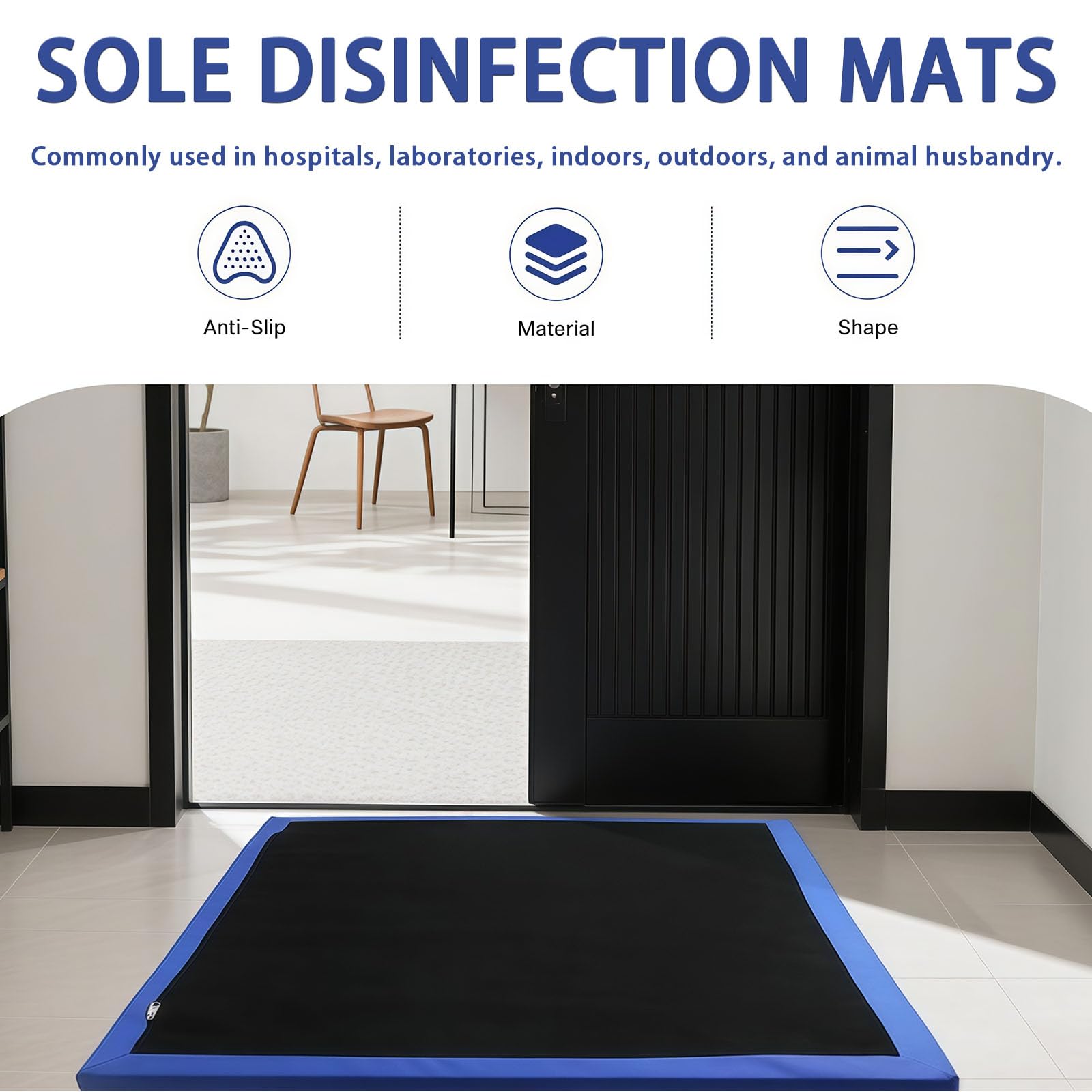 Alfombrillas desinfectantes para piso, desinfectante de zapatos para hospital, laboratorio, uso interior y exterior