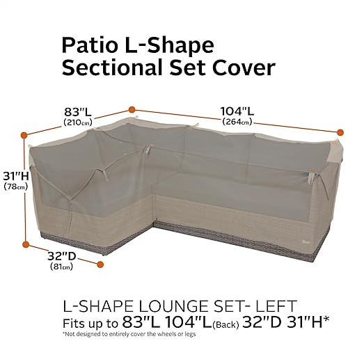 Miniatura 26 de Classic Accessories Storigami - Juego de fundas seccionales resistentes al agua para patio de 104 pulgadas, fácil de plegar hacia la derecha