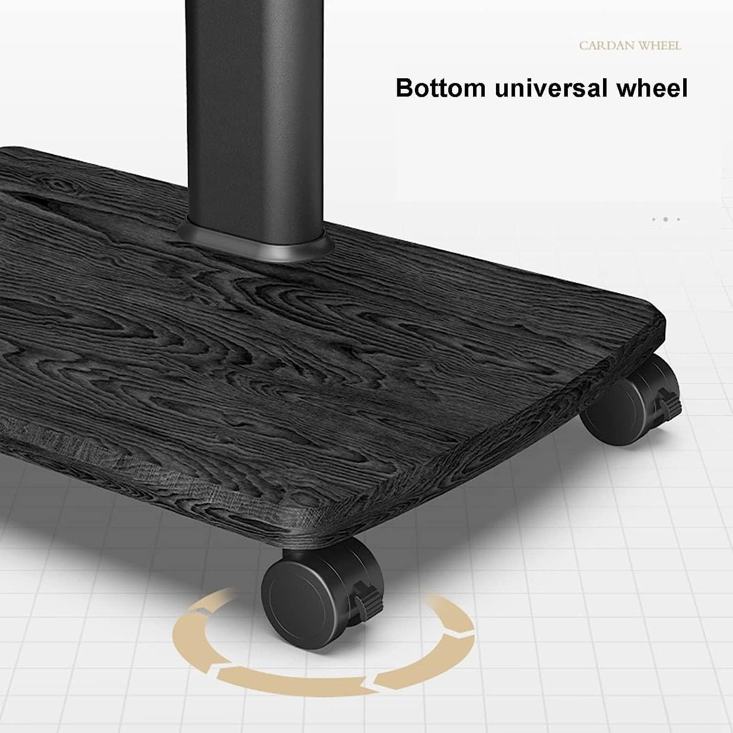 Mobile TV Cart for 37 75 Inch TVs with Wheels Rolling Floor Stand 360° Rotation Wooden Base Max 600x400mm Black TV Mount Stand.