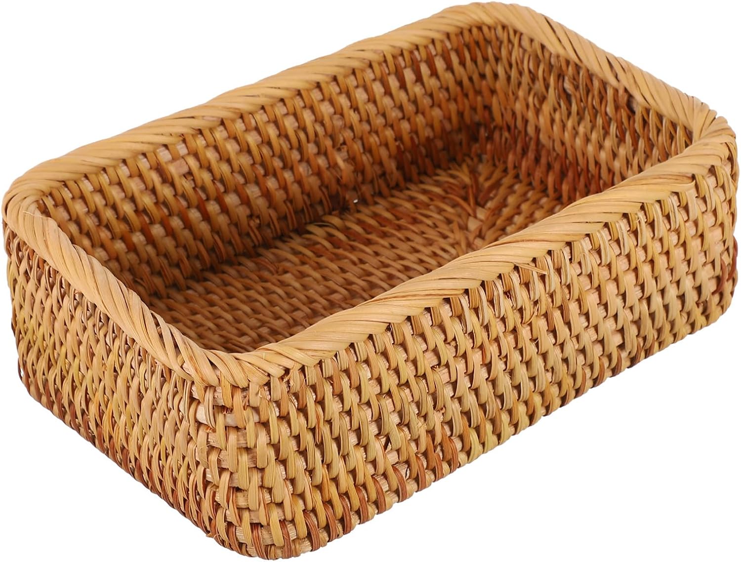 storage basket vanity decor rattan basket makeup pallet desktop decor coffee table tray jewelry showcase Sundries Rattan Toiletries Vegetables Holder with handle Zerodeko