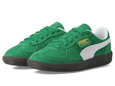 PUMA Kids Palermo (Big Kid) Kids Shoes Archive Green/Puma White : 5.5 Big Kid M, Leather