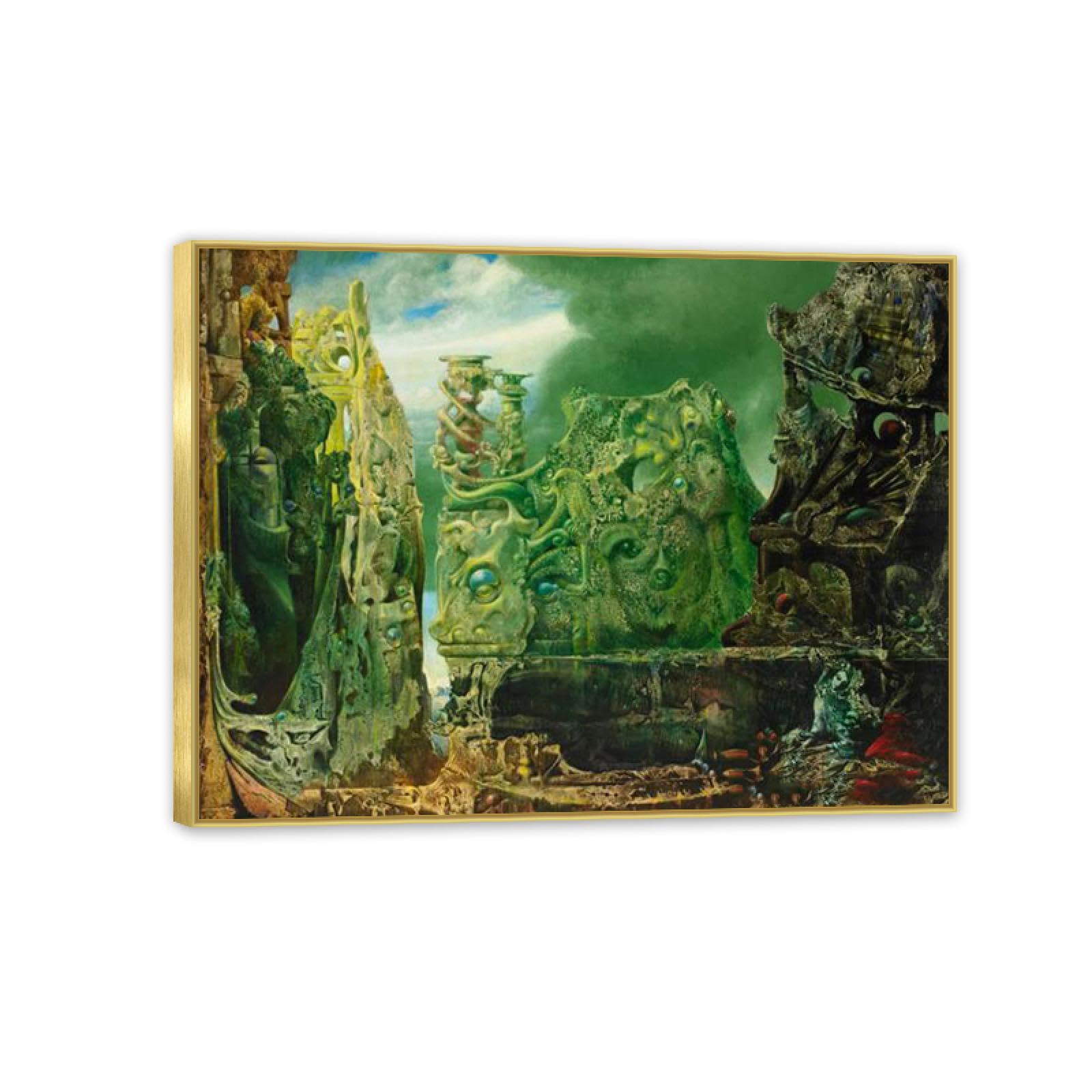 MYCGGDGH Max Ernst Canvas Wall Art Reproductions of Famous Paintings L’oeil du silence Retro Surrealist Canvas Wall Decor for Living room bathroom 65x50cm(26x19in) Framed