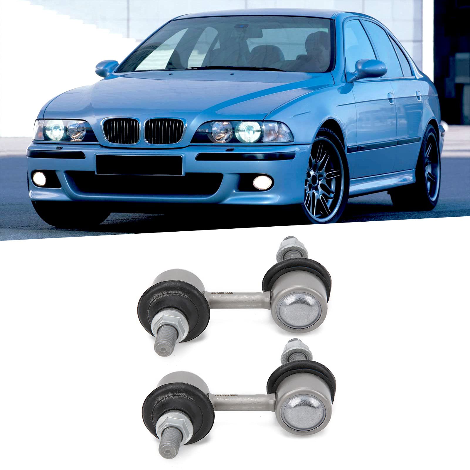 VOLLSUN 2 szt. Tylny stabilizator pręt stabilizator poprzeczny głowica 33551095532 wysokiej jakości guma ze stopu aluminium zamiennik dla modeli serii 5 E39 520 540 525 530 535