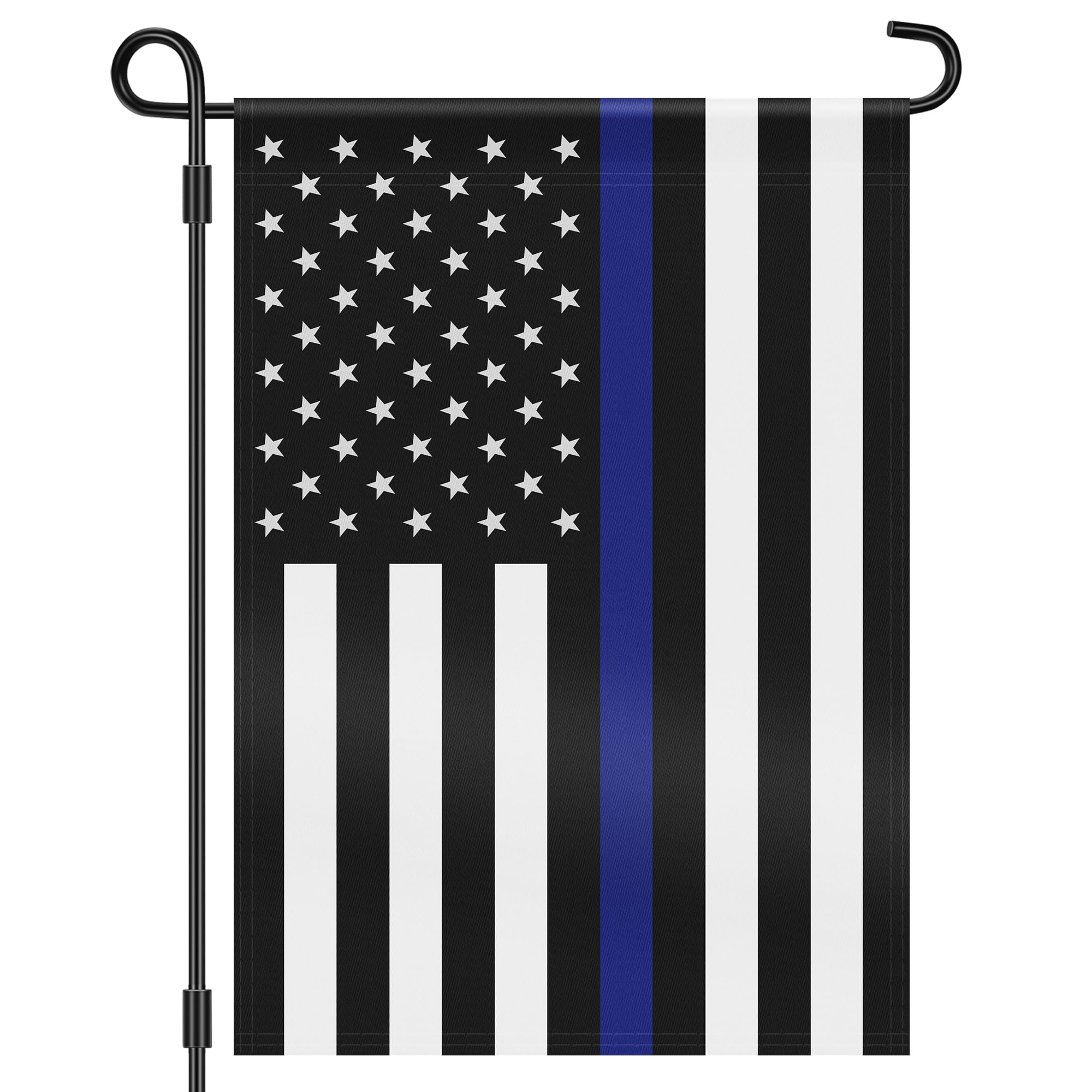 HOOSUN Double Sided Thin Blue Line American Police Garden Flag, USA United States Decorative Garden Flags - Weather Resistant and Double Sided - 12.5 x 18 Inch