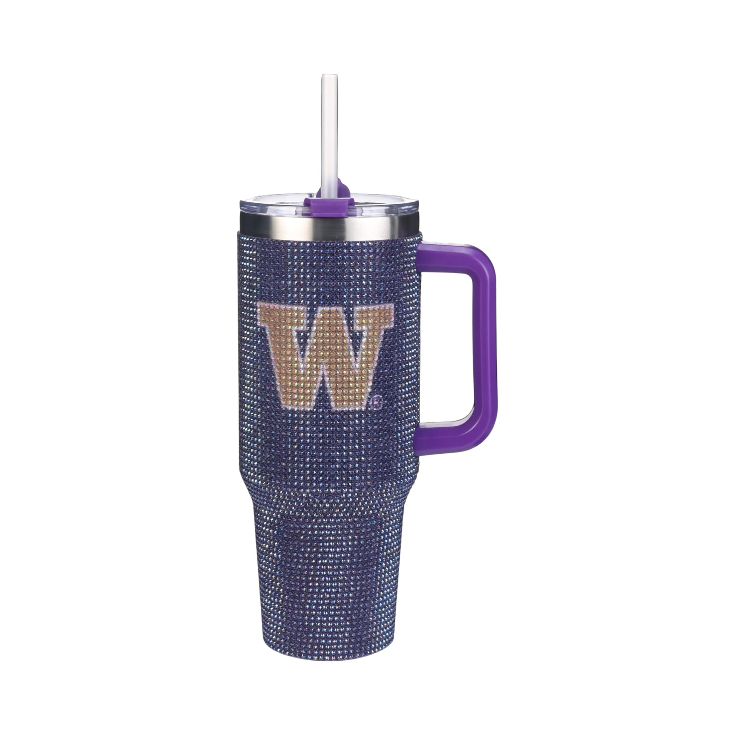The Memory Company Officially Licensed 40oz TC Bling Game Day Tumbler with Vintage Logo, University of Washington