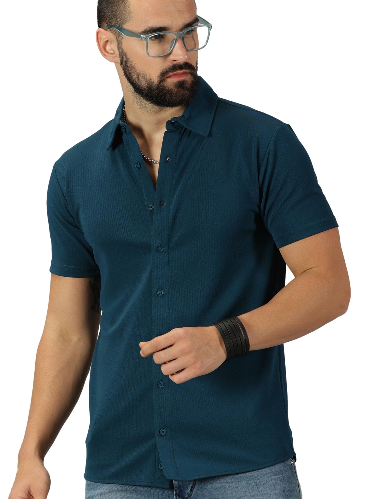 GESPOMen Shirt || Valetino Fabric Half Sleeve Shirts for Mens