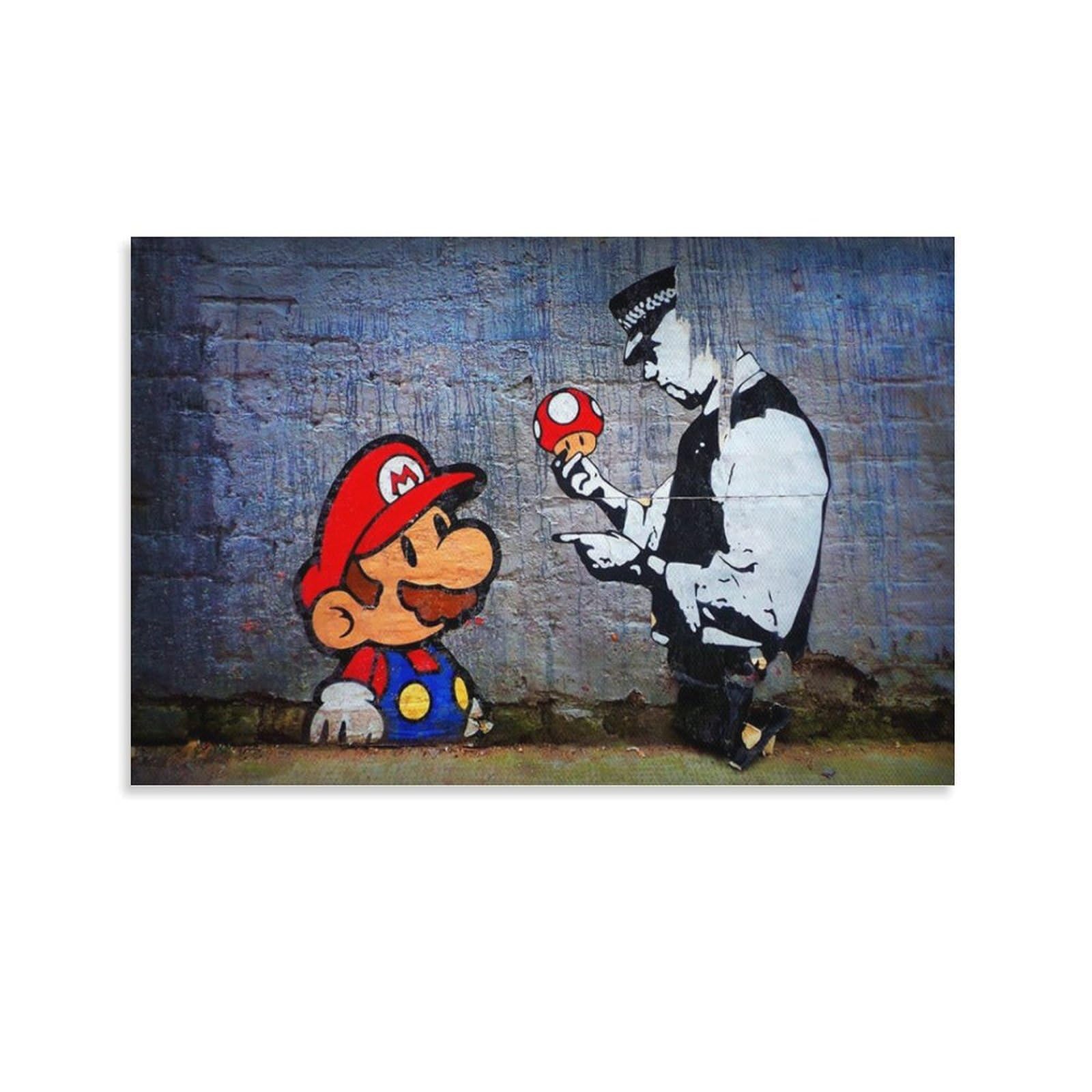 Amazon.co.jp: BANKSYバンクシー《スーパーマリオ》絵画コレクション