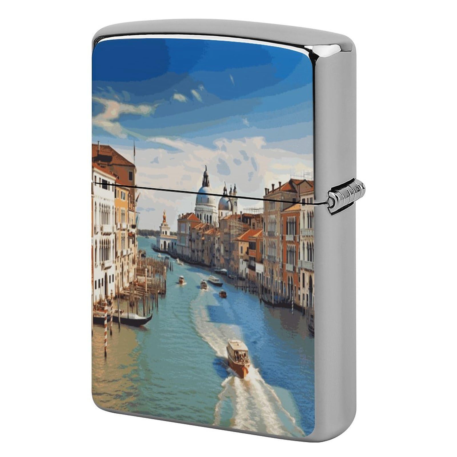 Fekiloot Style Grand Canal In Italy Lighter Case Cover Lighter Holder