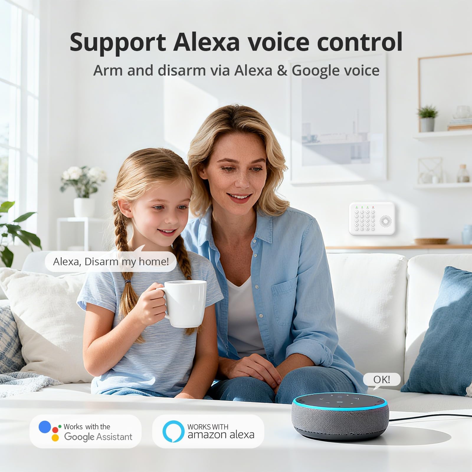 PGST Alarme Maison sans Fil,Système De Sécurité Domestique 4G/WiFi avec Capteurs De Porte/fenêtre,Détecteur de Mouvement,Alertes Instantanées Via l’Application