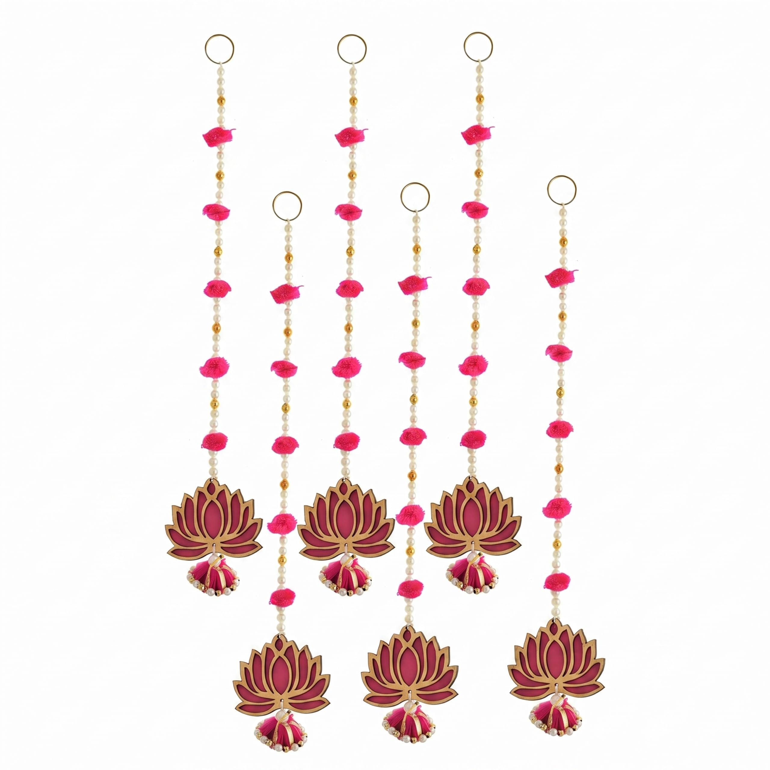Sanvatsar Home Pink Lotus Hanging | Diwali Showpiece Gift, Corporate Gift, Diwali Decoration, Home Decoration, Set of 6-image-11