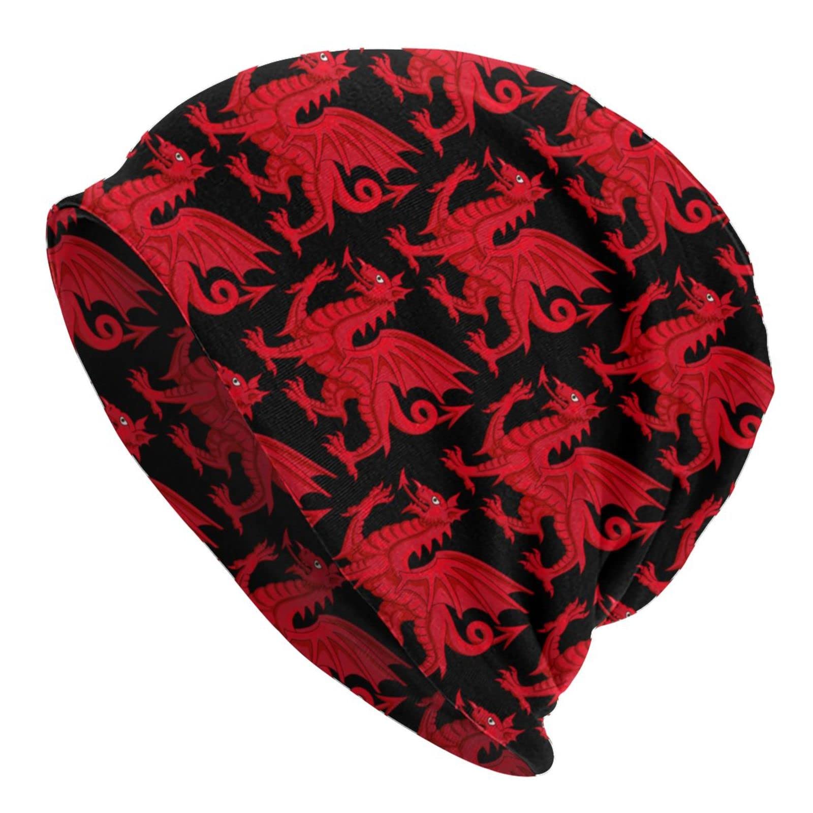 934 Unisex Beanie Hat 3053 Sleep Hats Welsh Dragon Flag Sleep Cap Elastic Brimless Hat Classic Beanie Hat For Outdoor Mens Travel