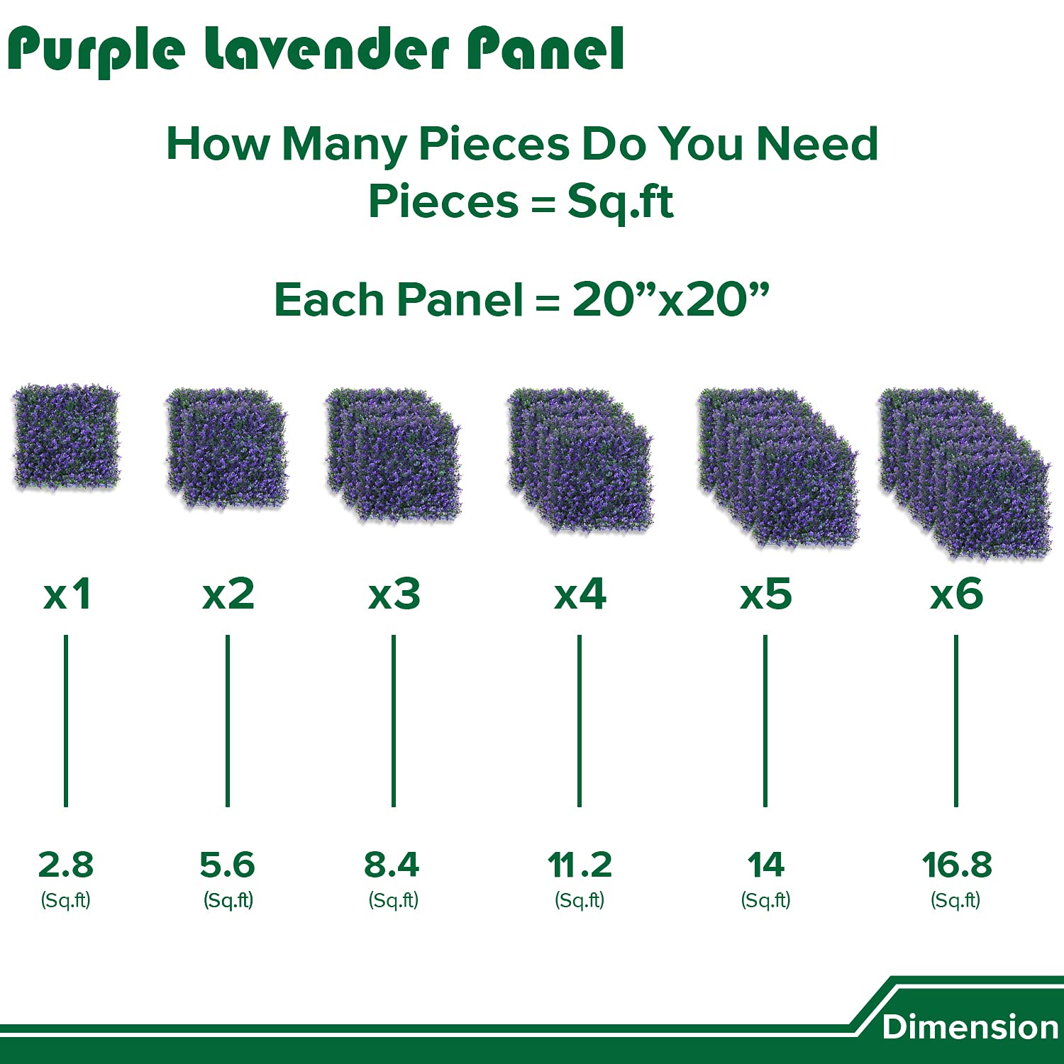 Pannelli di bosso artificiale, 50,8 x 50,8 cm, confezione da 6 pezzi, sfondo da parete con erba topiaria, siepe finta vegetazione, recinzione per la privacy per esterni e interni, lavanda