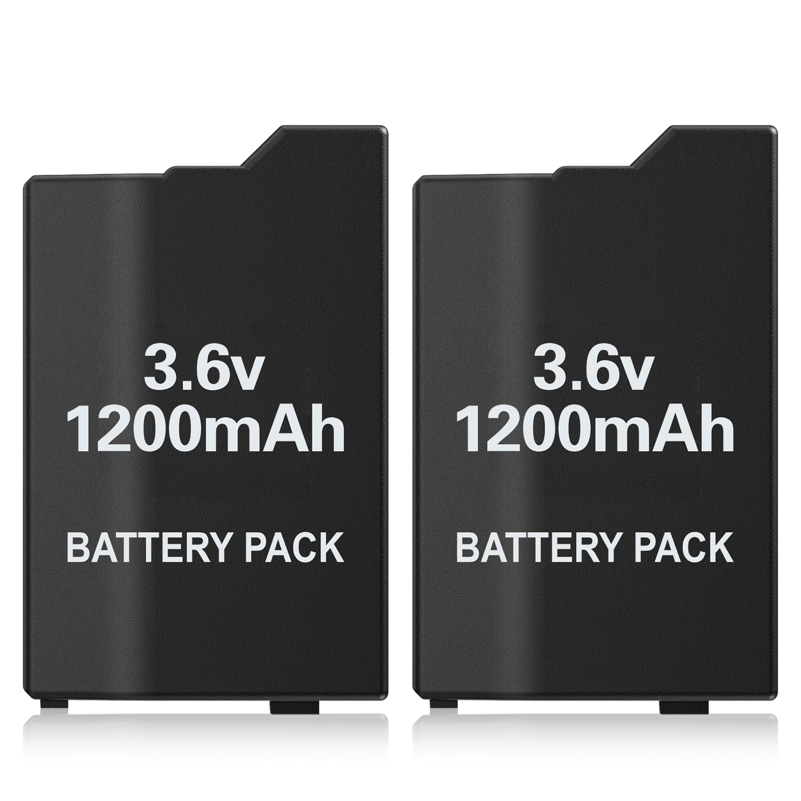KEKUCULL 2Pcs Rechargeable Battery Pack Replacement for PSP 2000/3000/Lite/Slim Console, Real Capacity 1200mAh Lithium Polymer Batteries for PSP 2001/3001