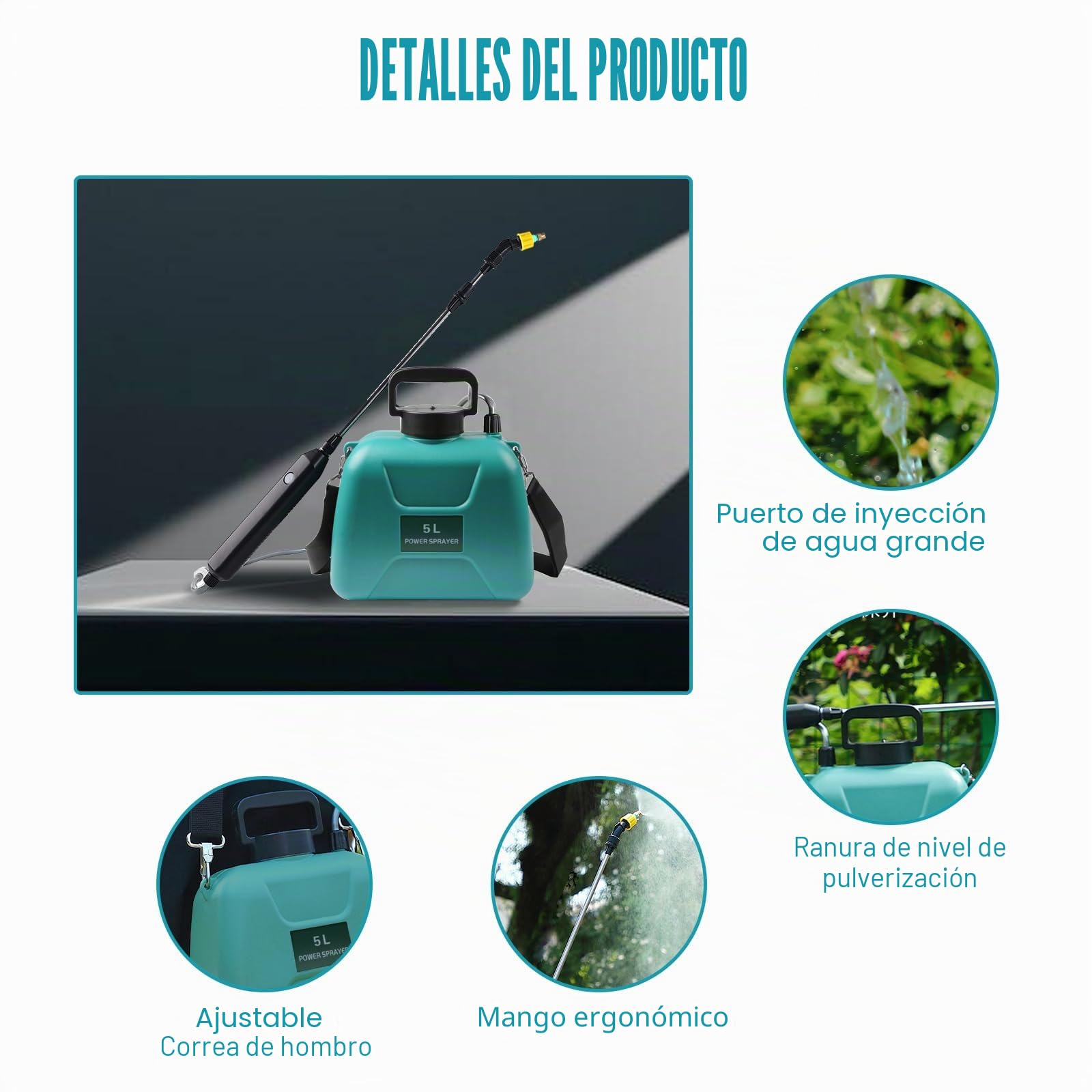 Pulverizador Electrico Sulfatadora Eléctrica para Plantas 5L