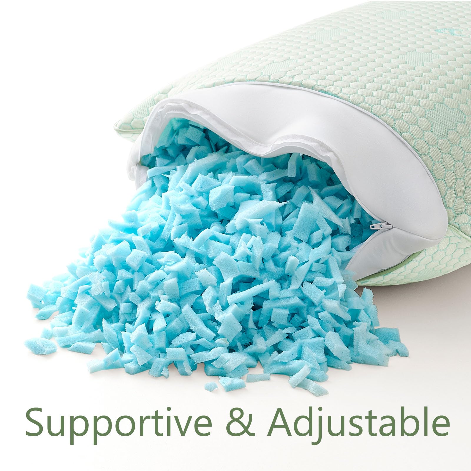 ACCURATEX Almohada refrescante de Espuma viscoelástica 40×60 cm, Juego de 2, Almohada Ajustable para Dormir, Almohada con Funda extraíble, Lavable a máquina.