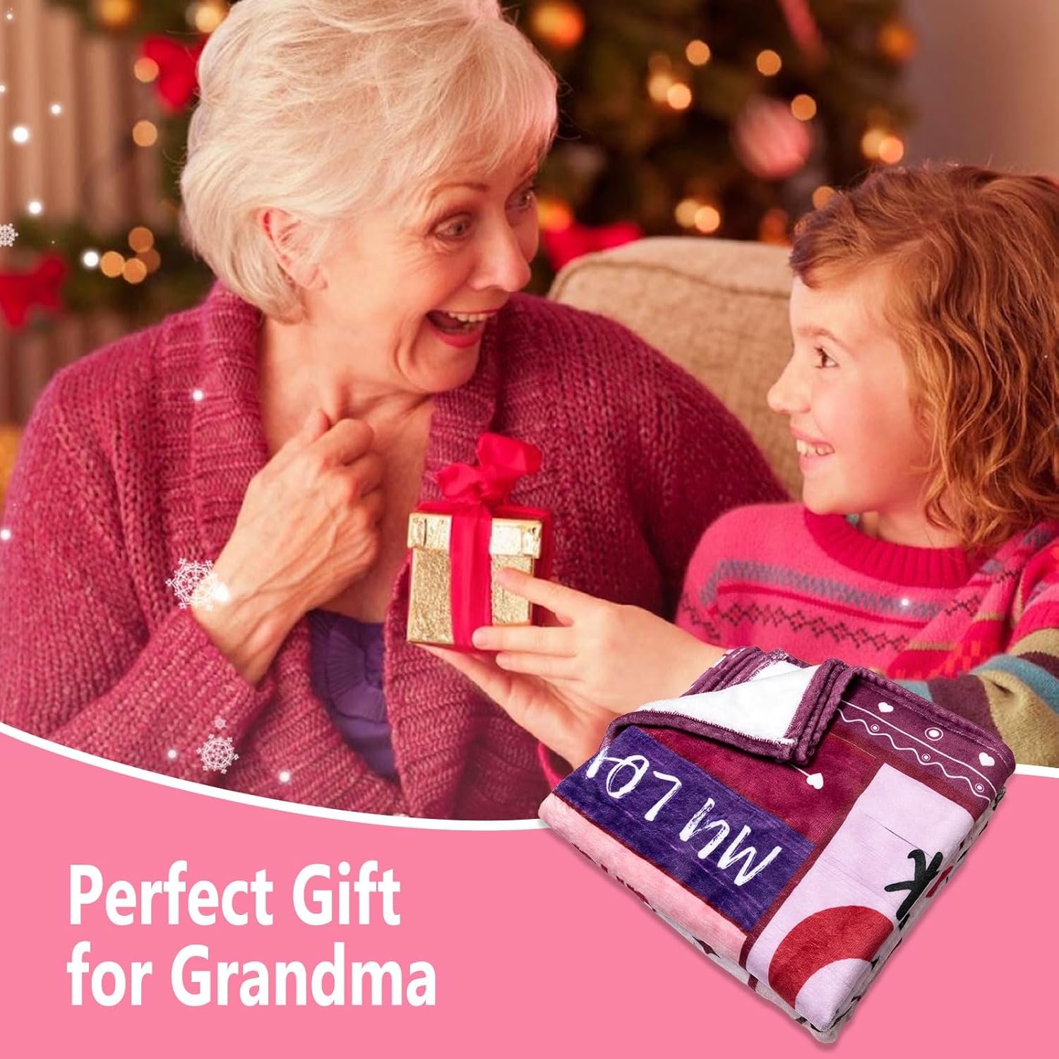 Grandma Blanket Gifts for Grandmas on Mothers Day from Grandkids - to My Grandma 50" X 60" Soft Throw Blanket - Chirstmas Birthday Present for Grandma - Image 7