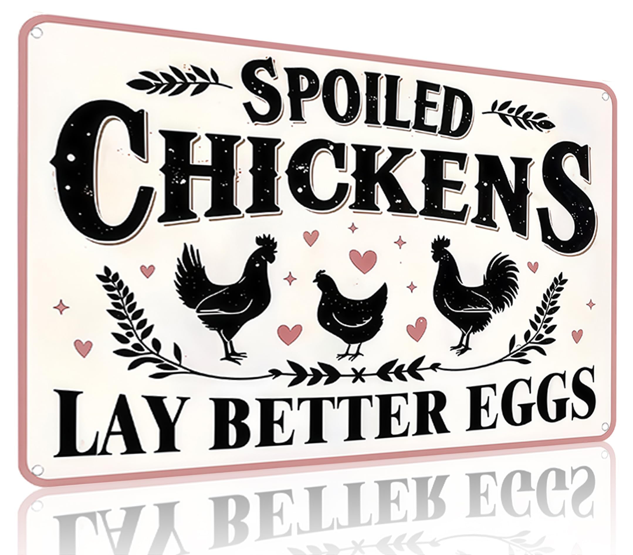 Funnysign Chicken Gifts Vintage Spoiled Chicken Lay Better Eggs Tin Sign for Chicken Coop Farm Kitchen Garden Yard Decor 8x12 inch(3916)