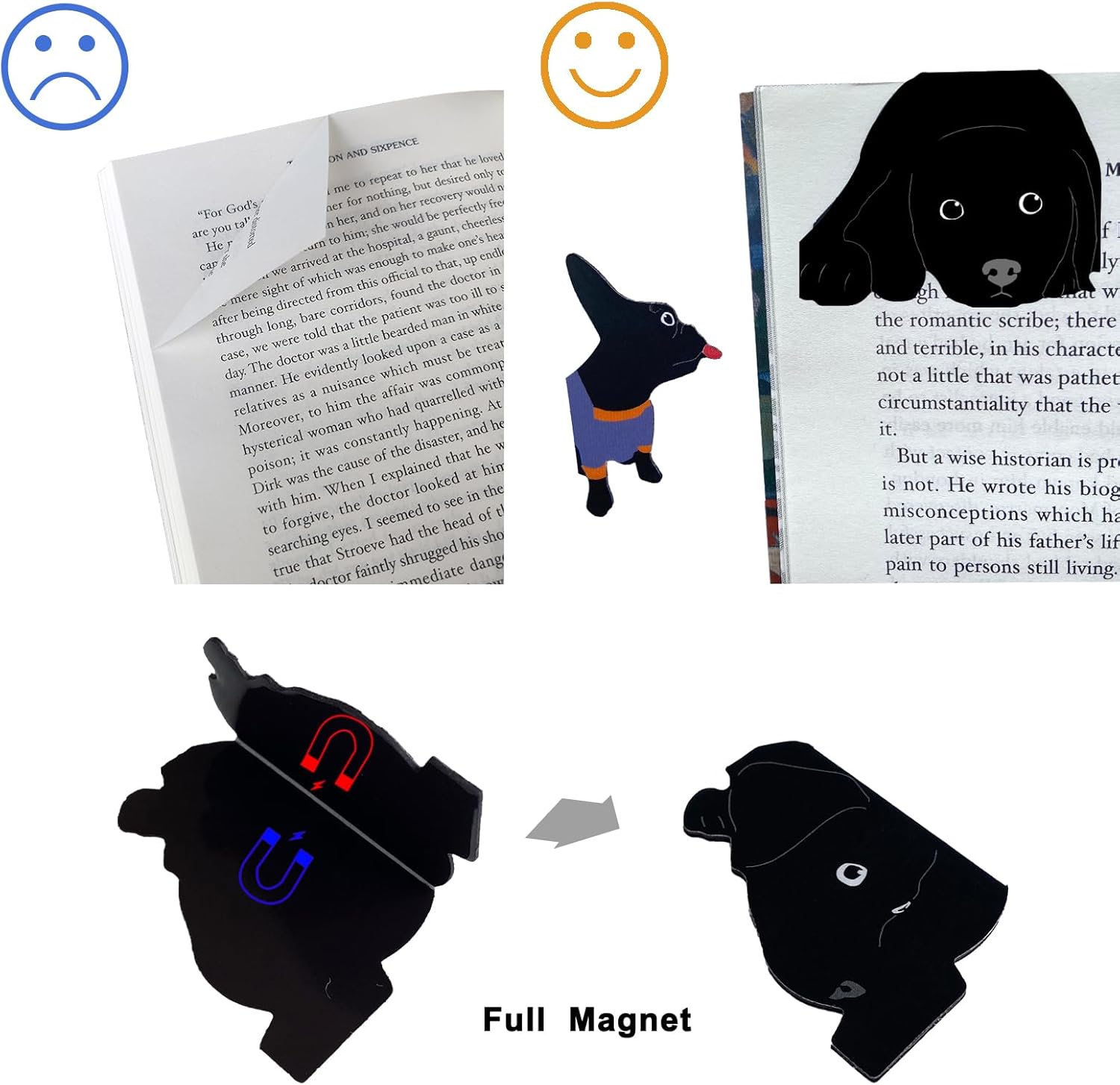 Magnetic Bookmarks - 6 Pieces Cute Dogs Bookmarks for Women Readers, Book Marks for Reading Office Supplies, Book Markers Gift for Book Lovers (B) - Image 2