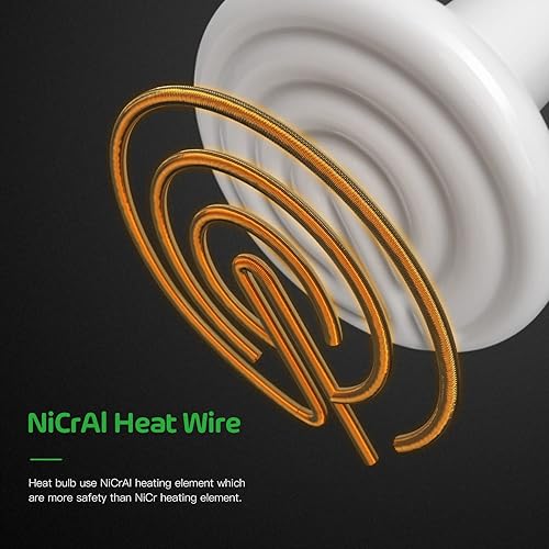 Miniatura 3 de Simple Deluxe Bombilla de calor para reptiles de 100 W, sin luz, emisor de calor de cerámica, calentador de gallinero para mascotas anfibias e