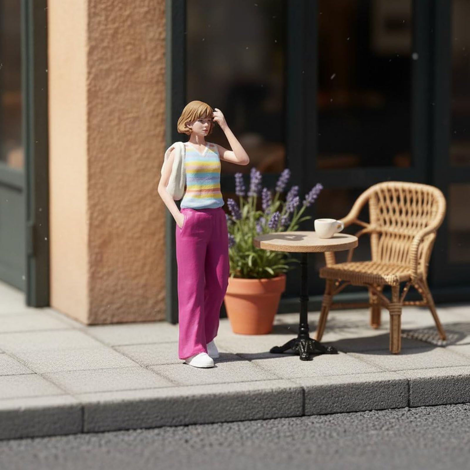 Miniatur-Frau detailreich Resinfigur authentisch Diorama-Figur für Modellbauer, Sammler, 1/18, Fein Bemalt Mit Fünf Gesichtszügen