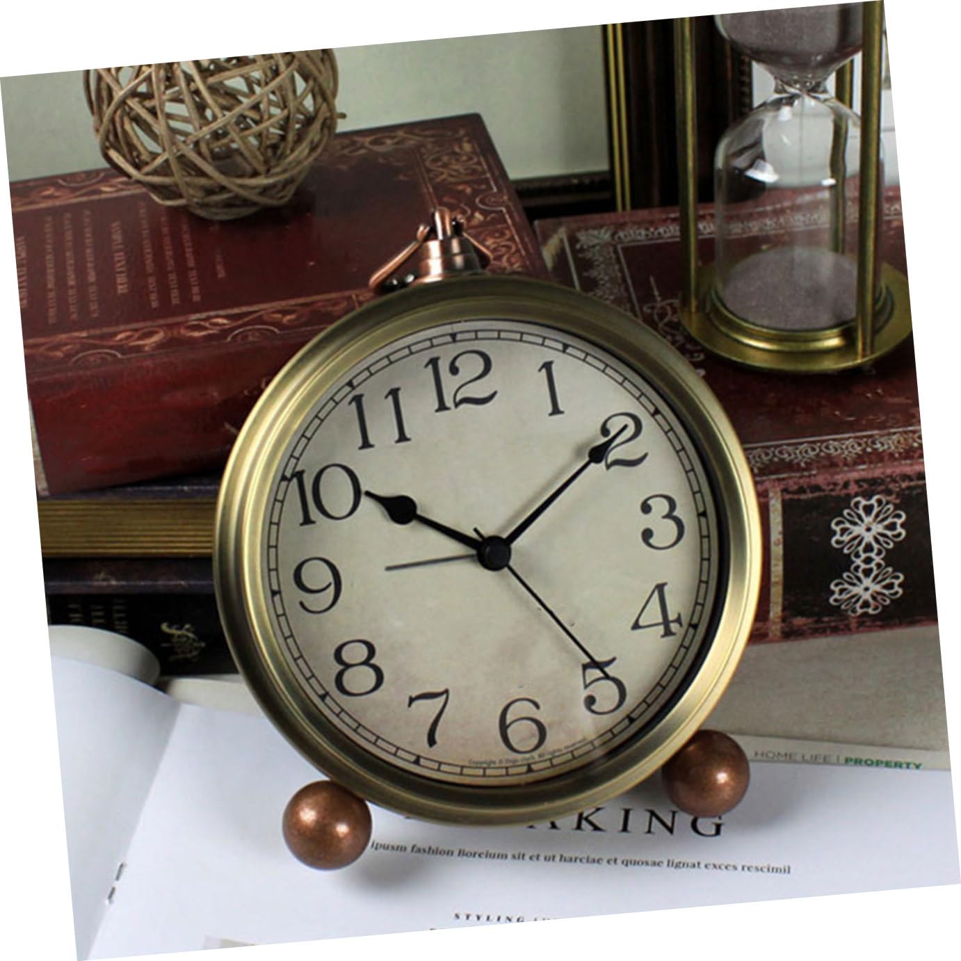 Sosoport Vintage Tischwecker im Amerikanischen Stil mit Alarm, Leise