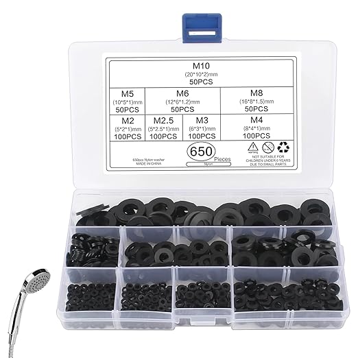 500 PCS Rubber Washers Tap Washers M2 M2.5 M3 M4 M5 M6 M8 M10 O Rings