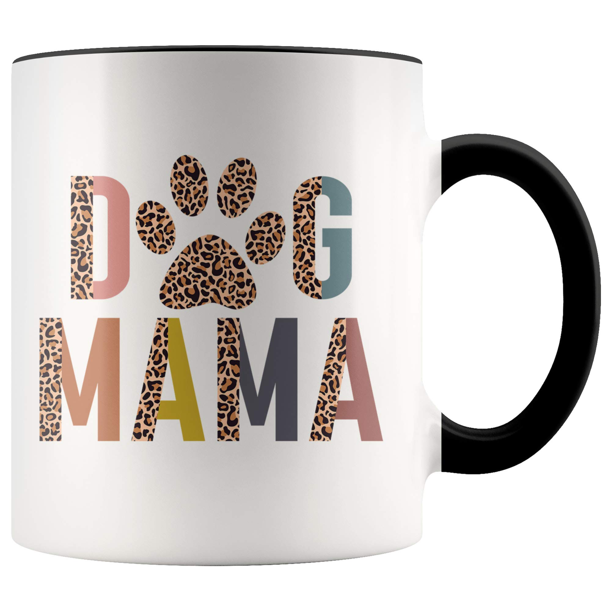 YouNique DesignsDog Mama Mug, 11 Ounces, Dog Lover Mug, Best Dog Mom Ever Mug, Dog Mom Cup, Dog Lover Mugs, Dog Mom Mugs for Women, Dog Mom Coffee Mug, Coffee Cup Dog Lover (Black Handle)