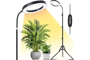 LORDEM Stand Up Grow Lights, Nurture Indoor Gardens with Full-Spectrum Lighting and Height-Adjustable Stand