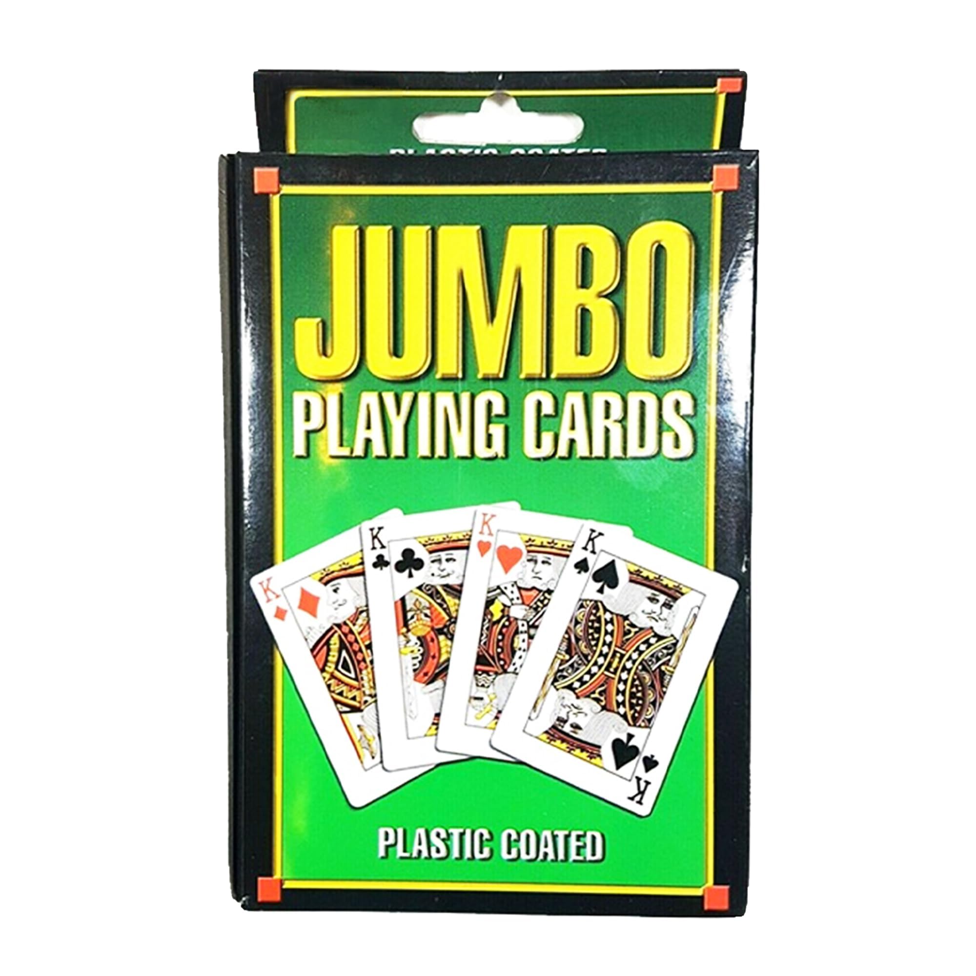 AMICO PACKAGING Jumbo Playing Cards Set – Plastic Coated Waterproof Large Decks for Kids & Adults, 52 Cards & 2 Jokers Each, Ideal for Travel, Family & Party Games