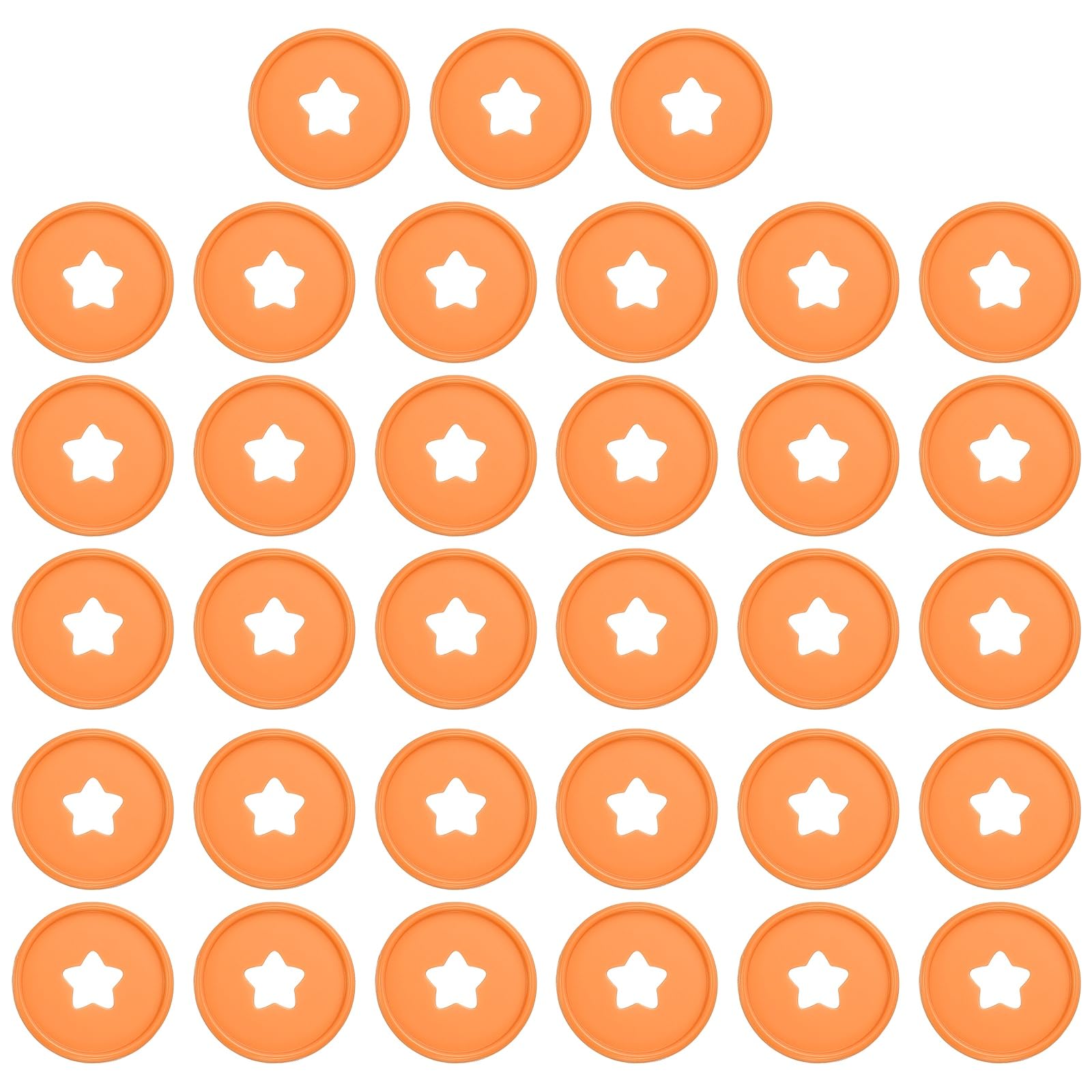PATIKIL 35mm Plastic Book Binding Discs, 33 Pack Discbound Expansion Discs Star Binder Rings for DIY Notebook Planner, Orange