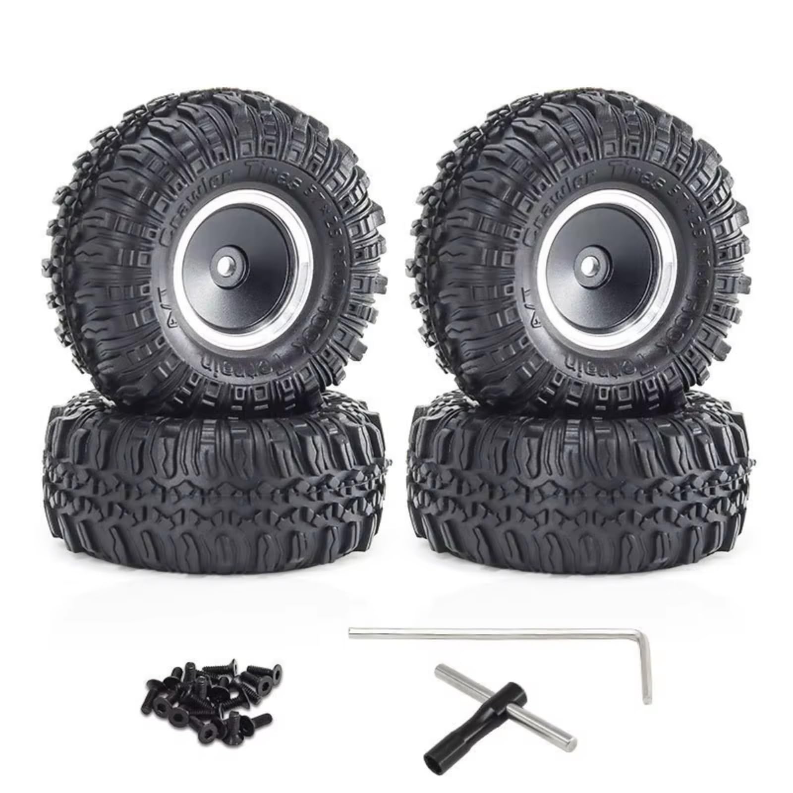 Neumático RC para TRX4M para SCX24 para AX24 para FCX24 1/18 1/24 Juego Ruedas Y Neumáticos Metal Beadlock 55 Mm Y 1 Pulgada Coche RC Crawler Piezas De Actualización Y Accesorios